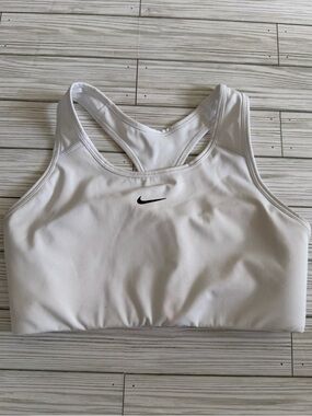 Nike | Dri-Fit White Racerback w/ Removable Padding Sports Bra - Size Large